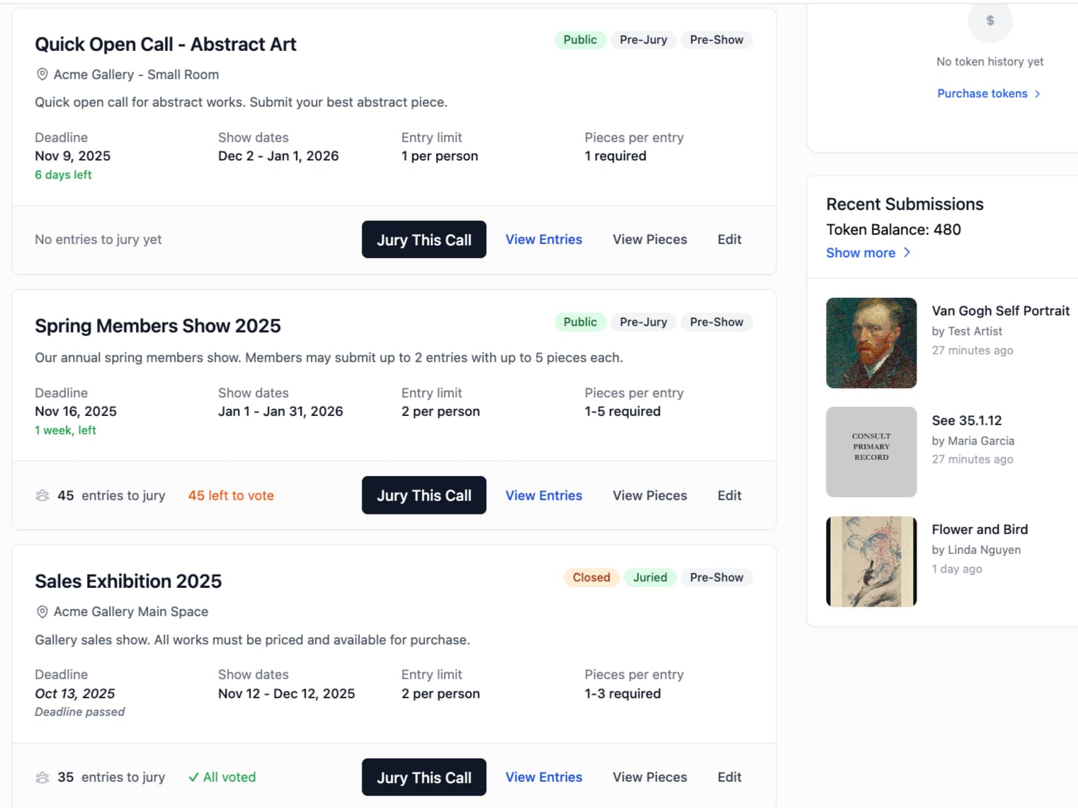 Admin dashboard overview