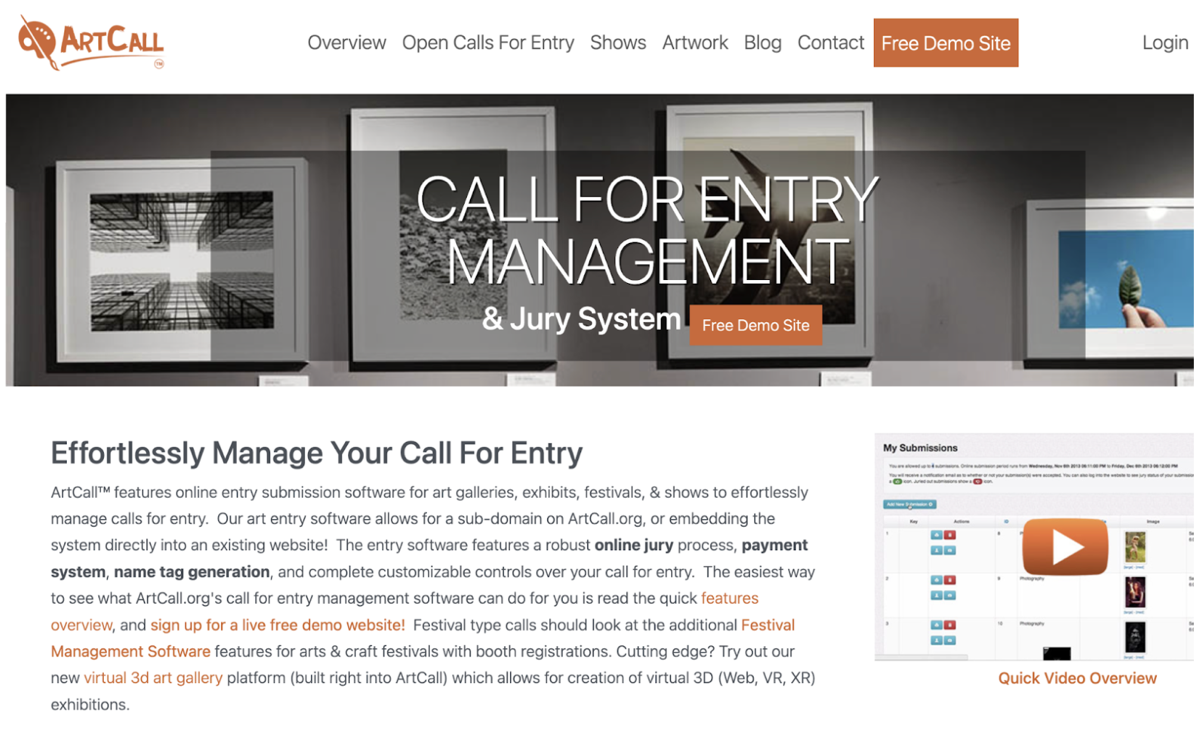 ArtCall gallery jury tool