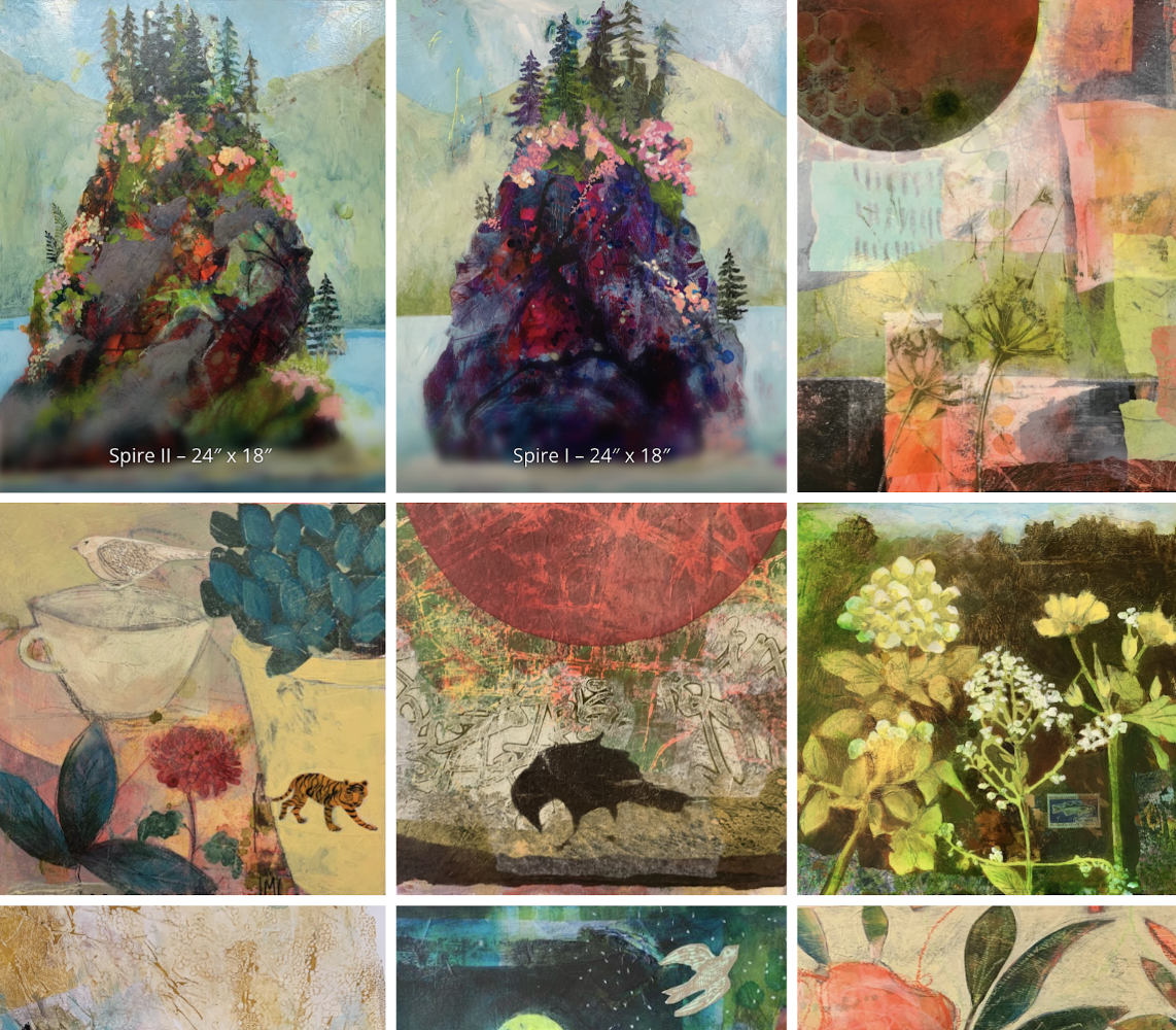 Jackie Lakely's Misty Lake Morning painting