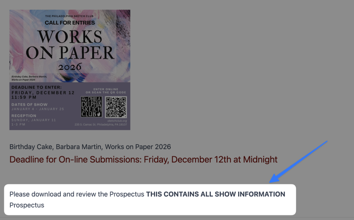 Juror information and prospectus download in EntryThingy